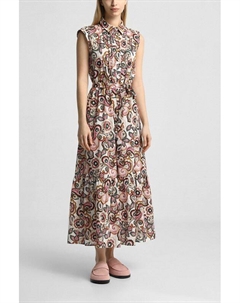 Платье-рубашка хлопковое без рукавов с принтом Emme marella