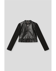 Куртка из искусственной кожи с оборкой Guess