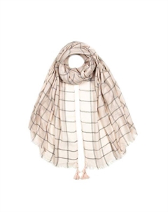 Палантин из хлопка и льна с принтом Mellizos