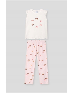 Пижама хлопковая с принтом Sanetta