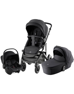 Набор детская коляска Smile 5Z Carbon Black + автокресло Baby-Safe Core Space Black Britax roemer