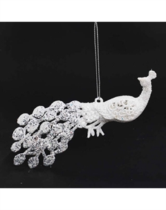 Подвеска Павлин 16см пластик белый Maxijoy