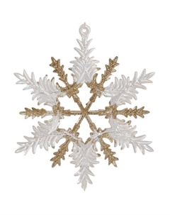 Подвеска Снежинка-2 13см акрил золотой Maxijoy