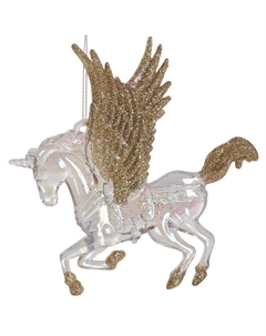 Подвеска Единорог 12,5см акрил шампань Maxijoy