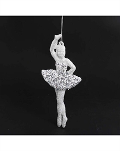 Подвеска Девушка в платье 14см пластик белый Maxijoy