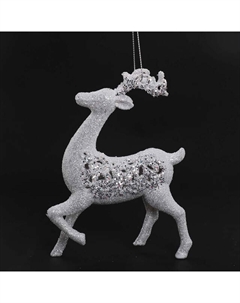 Подвеска Олень 15см пластик белый Maxijoy