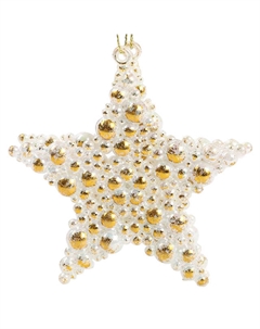 Подвеска Звезда 12,5см пластик золотой Maxijoy