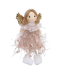 Подвеска Девочка 16см полиэстер розовый Maxijoy