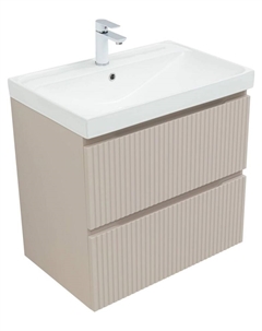 Тумба под раковину Джейн (Flat) 70 см 00343976 бежевая, подвесная Aquanet