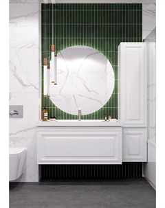 Мебель для ванной комнаты Агата 110 см подвесная, белый сатин Aquanet