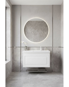 Мебель для ванной комнаты Агата 90 см подвесная, белый сатин Aquanet