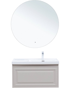 Мебель для ванной комнаты Агата 90 см подвесная, бежевая Aquanet