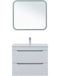 Мебель для ванной комнаты Практика 80 см подвесная, белая глянцевая Aquanet