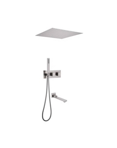 Душевая система Abber Daheim встраиваемая с верхним душем с лейкой со смесителем сатин (AF8254SP)