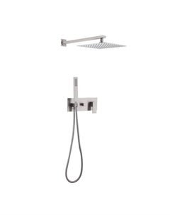 Душевая система Abber Daheim встраиваемая с верхним душем с лейкой со смесителем сатин (AF8218SP)