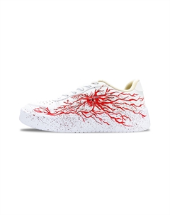 Низкие противоскользящие износостойкие скейтерские кроссовки unisex white red Li-ning