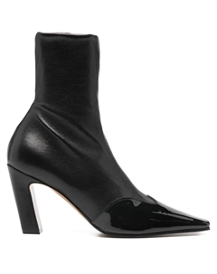 Лакированные ботильоны с заостренным носком, черный Khaite