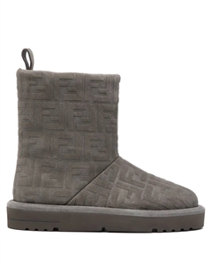 Сапоги Apres Chic с тиснением FF, каблук 25 мм, серый Fendi