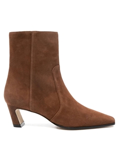 Ботинки с квадратным носком и каблуком 55 мм, коричневый Stuart weitzman