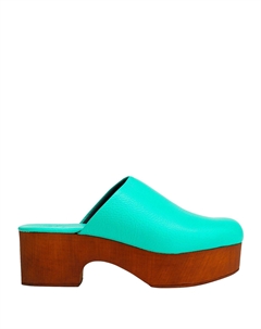 Сабо Drummed Leather Clogs, зеленый 8 by yoox