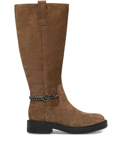 Кожаные ботинки Fyonal с цепочкой, каблук 35 мм, коричневый Guess usa