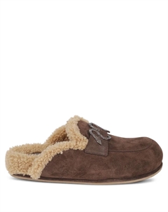 Тапочки с овчинной подкладкой René Caovilla, коричневый Rene caovilla