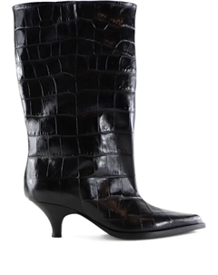 Сапоги Yovanna с тиснением под кожу крокодила, черный Nota bene
