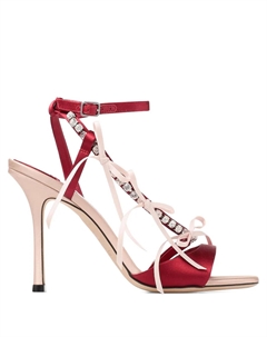 Босоножки с украшением из кристаллов на каблуке 100 мм, красный Jimmy choo