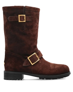 Байкерские ботинки средней высоты с пряжками, коричневый Jimmy choo