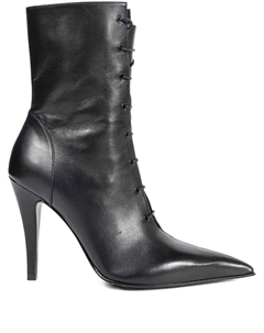 Кожаные ботильоны на шпильке на шнуровке, черный Alexander mcqueen