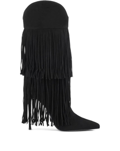 Сапоги Andy с бахромой, каблук 120 мм, черный Le silla