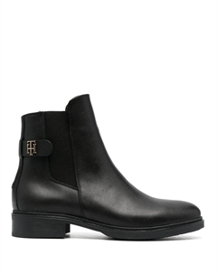 Ботинки с монограммой, черный Tommy hilfiger