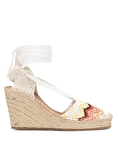 Эспадрильи на танкетке с узором зигзаг, белый Missoni