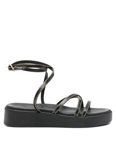Сандалии Astriti с ремешками-стежками, черный Ancient greek sandals
