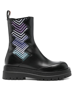 Челси-ботинки с зигзагообразным узором на каблуке 50 мм, черный Missoni