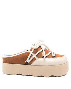 Шлёпанцы на платформе с шнуровкой, коричневый Scholl