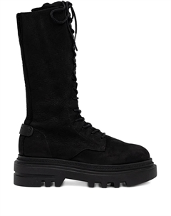 Ботинки на платформе Jay на шнуровке, каблук 55 мм, черный Allsaints
