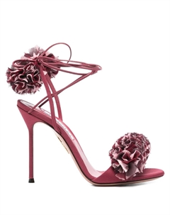 Босоножки Cherry Kiss на каблуке 105 мм, красный Aquazzura