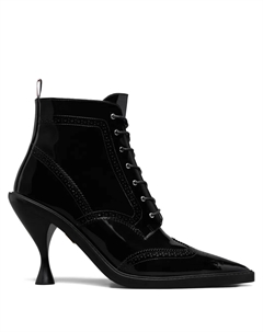 Кожаные ботинки с брогированием и каблуком 90 мм, черный Thom browne