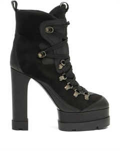 Сапоги 120 на платформе со шнуровкой, черный Casadei