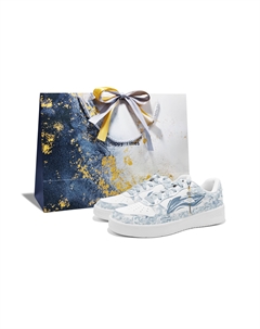 Понтонные лодки устойчивые к истиранию дышащие увеличивающие высоту низкие скейтборд кроссовки unisex, светло-голубой Li-ning