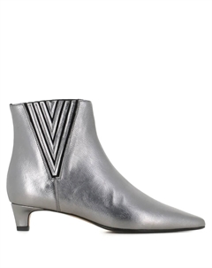 Кожаные сапоги с заострённым носком, серебристый Antonio barbato maestri veneziani