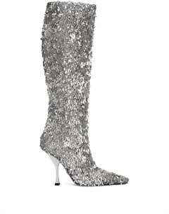 Сапоги с пайетками, серебристый Dolce&gabbana