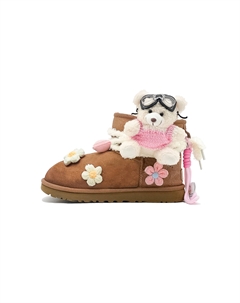 Классические мини-ботфорды Mianmian Bear, дофаминовый стиль, девчачьи, утепленные, устойчивые к истиранию, короткие зимние ботинки, женские, chestnut, коричневый Ugg