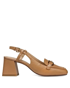 Туфли-лодочки из телячьей кожи с ремешком и пряжкой, светло-коричневый Geox