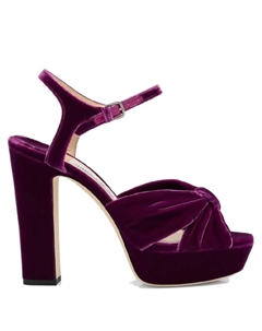 Бархатные босоножки Heloise на каблуке 120 мм, фиолетовый Jimmy choo