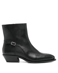 Ботинки с ремешком и пряжкой, каблук 35 мм, черный Alohas