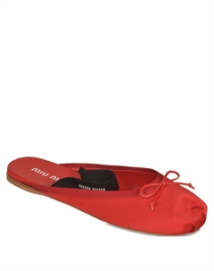 Мюли с бантом, красный Miu miu