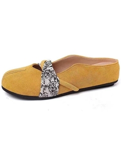 Женские тапочки с закрытым носком, резиновая нескользящая подошва, устойчивая к истиранию, желтый Little red man