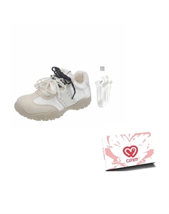 Низкие повседневные кроссовки для женщин, Beige+Comes With Socks Cpxo